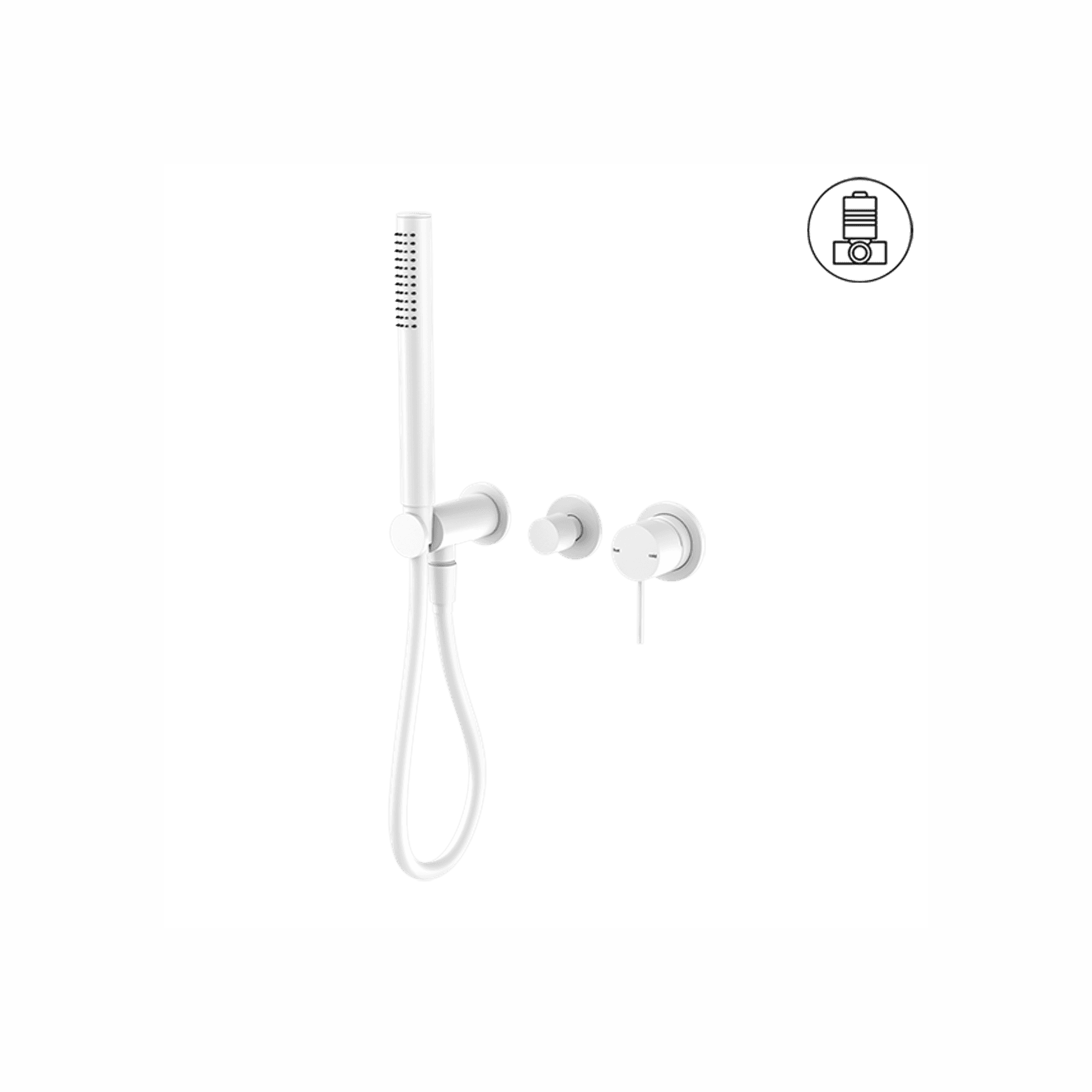 Mecca Shower Mixer Divertor System Separate Back Plate Matte White