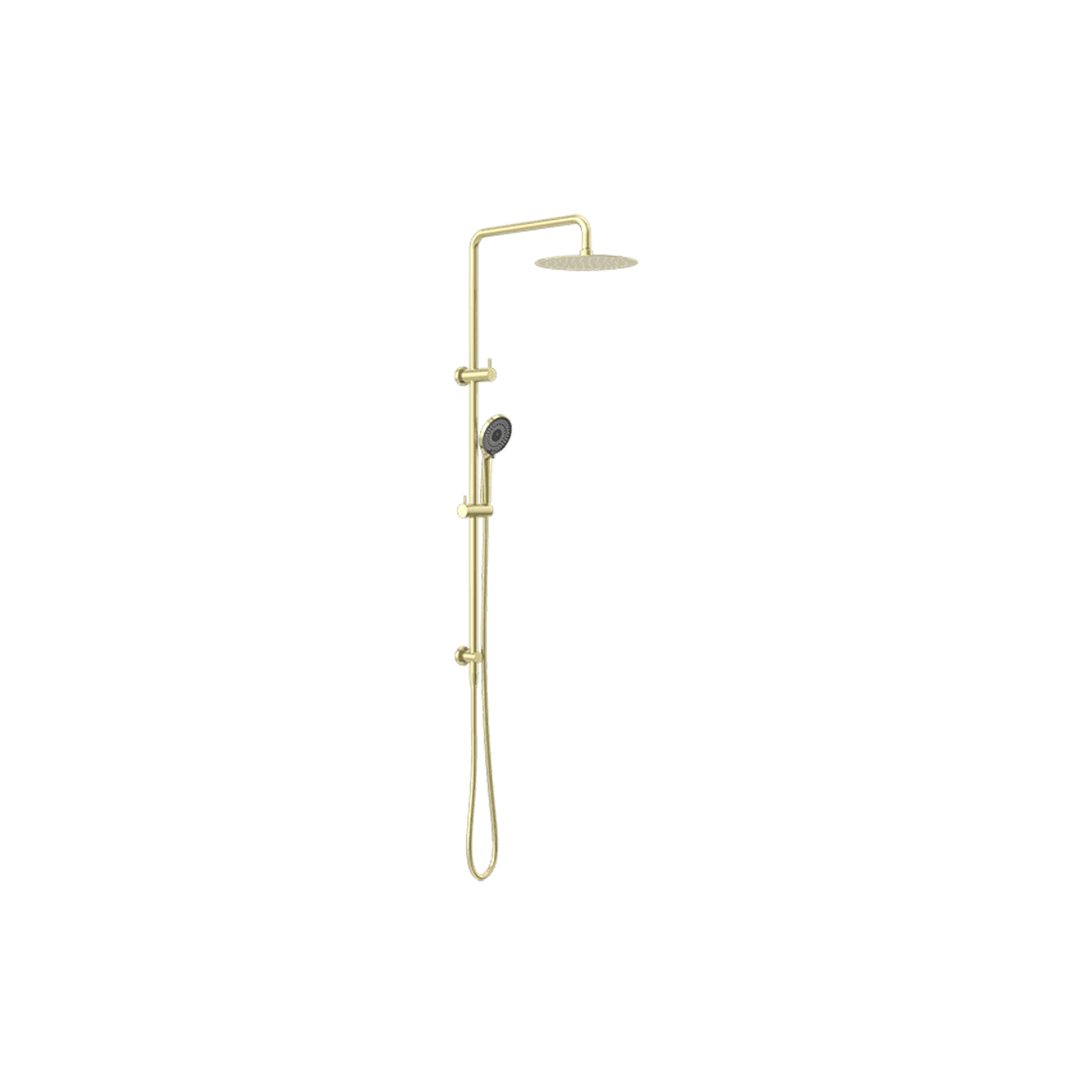 Round Project Twin Shower Brushed Gold