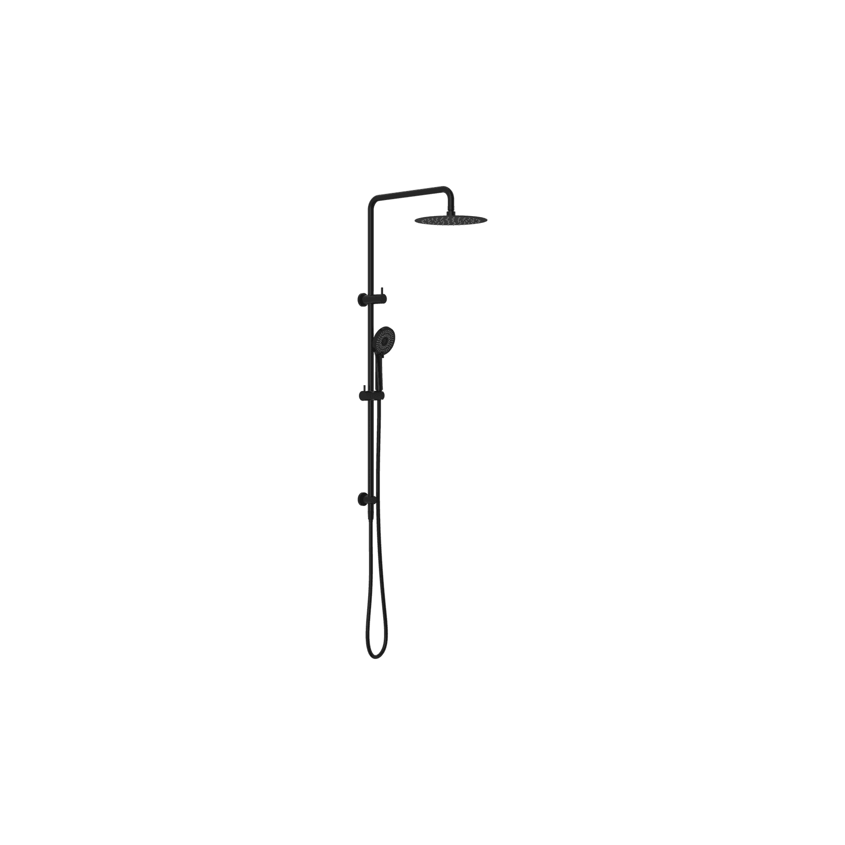Round Project Twin Shower 4 Star Rating Matte Black