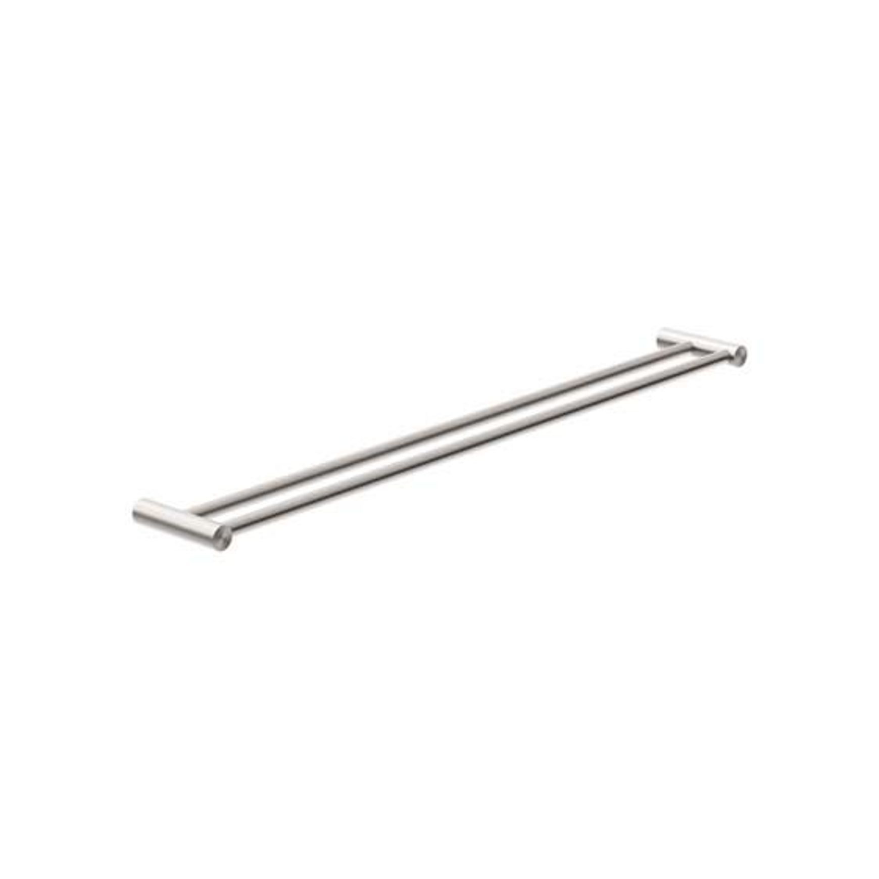 New Mecca Double Towel Rail 800mm Brushed Nickel