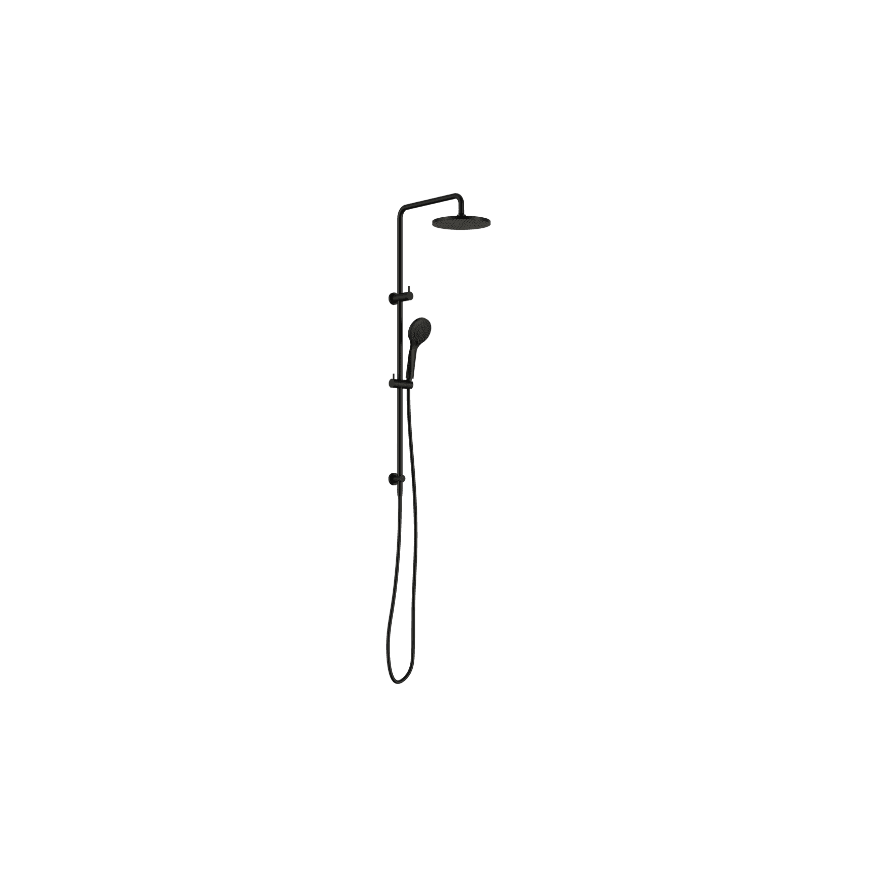 Round Twin Shower With Air Shower I Matte Black
