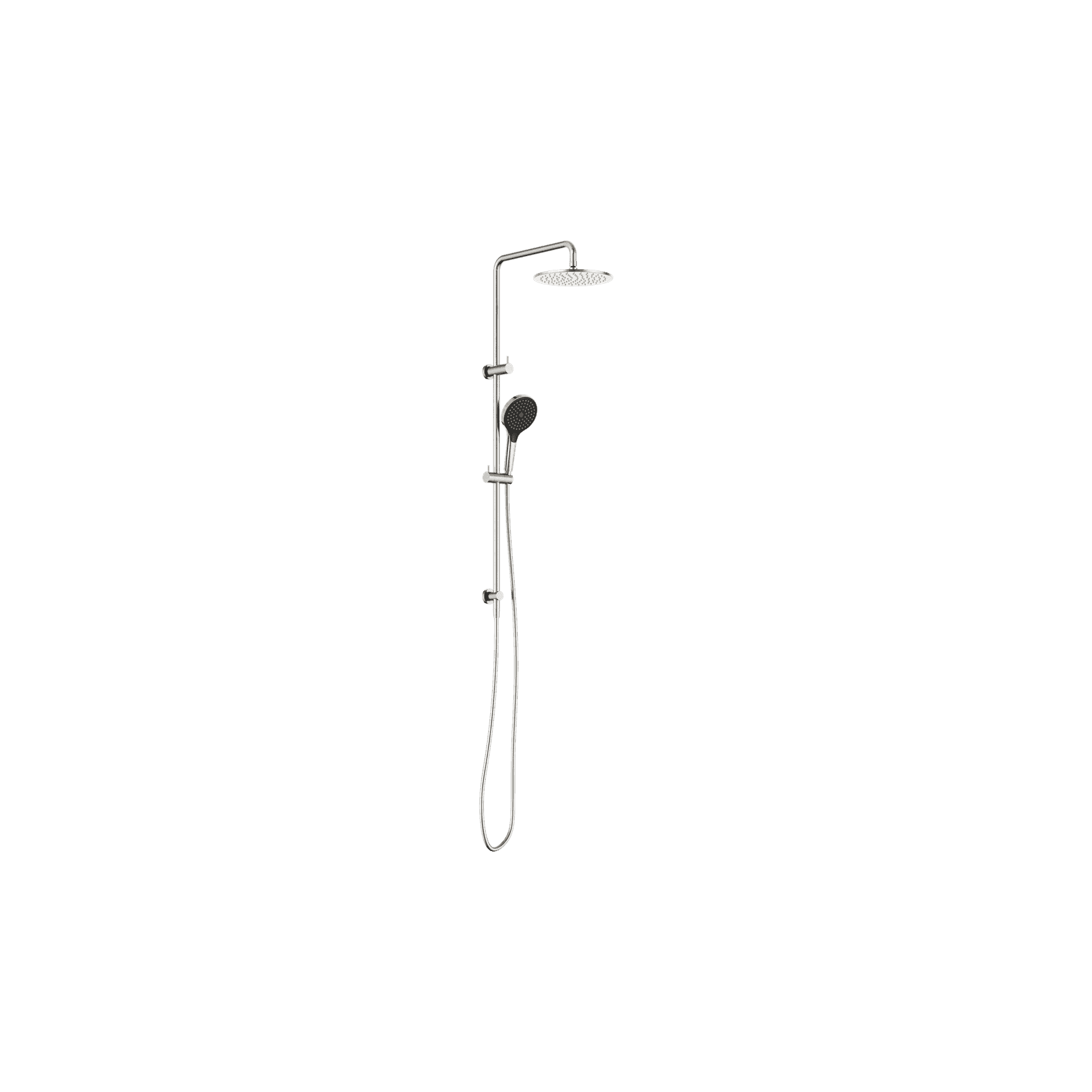 Round Twin Shower With Air Shower II Brushed Nickel
