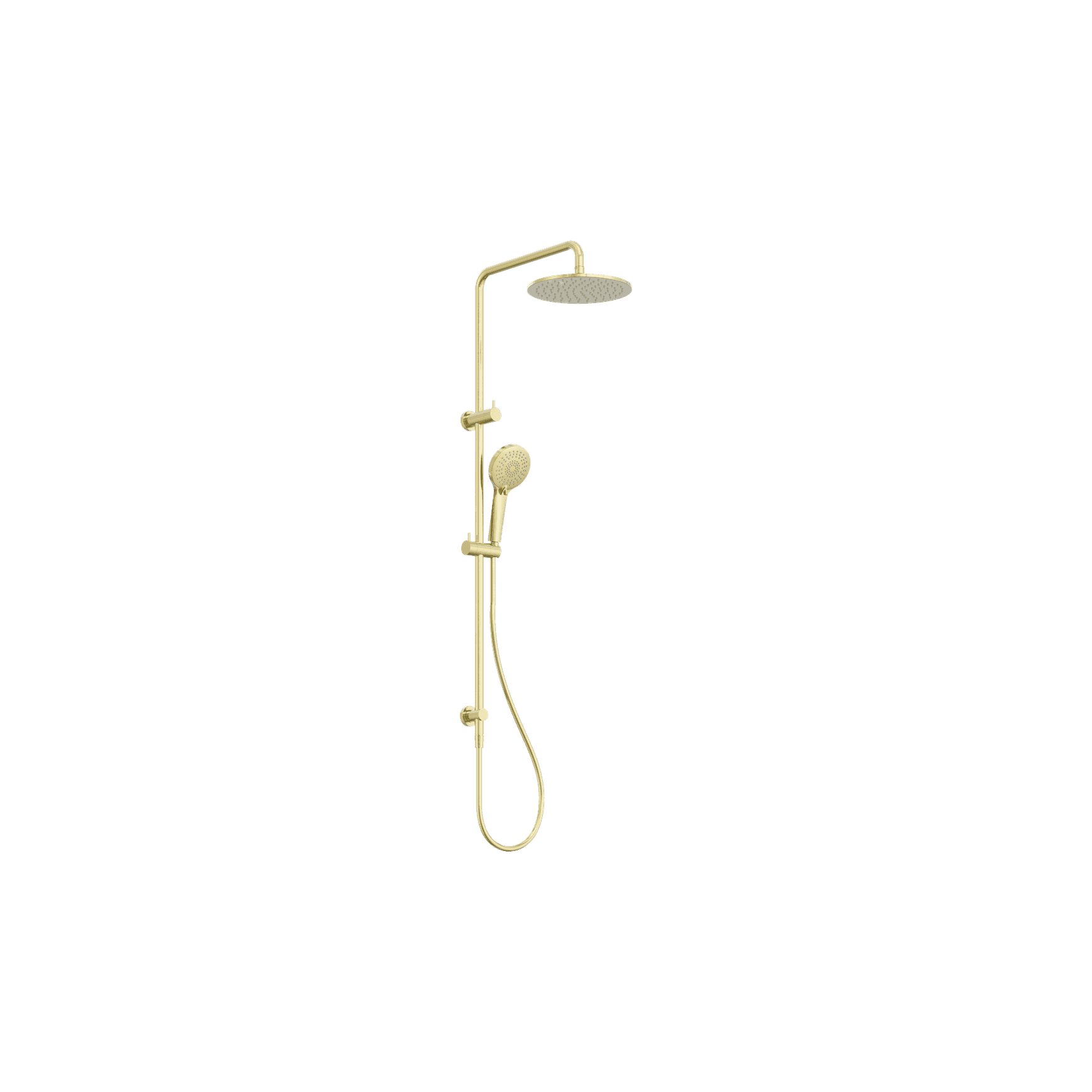 Round Twin Shower Brushed Gold