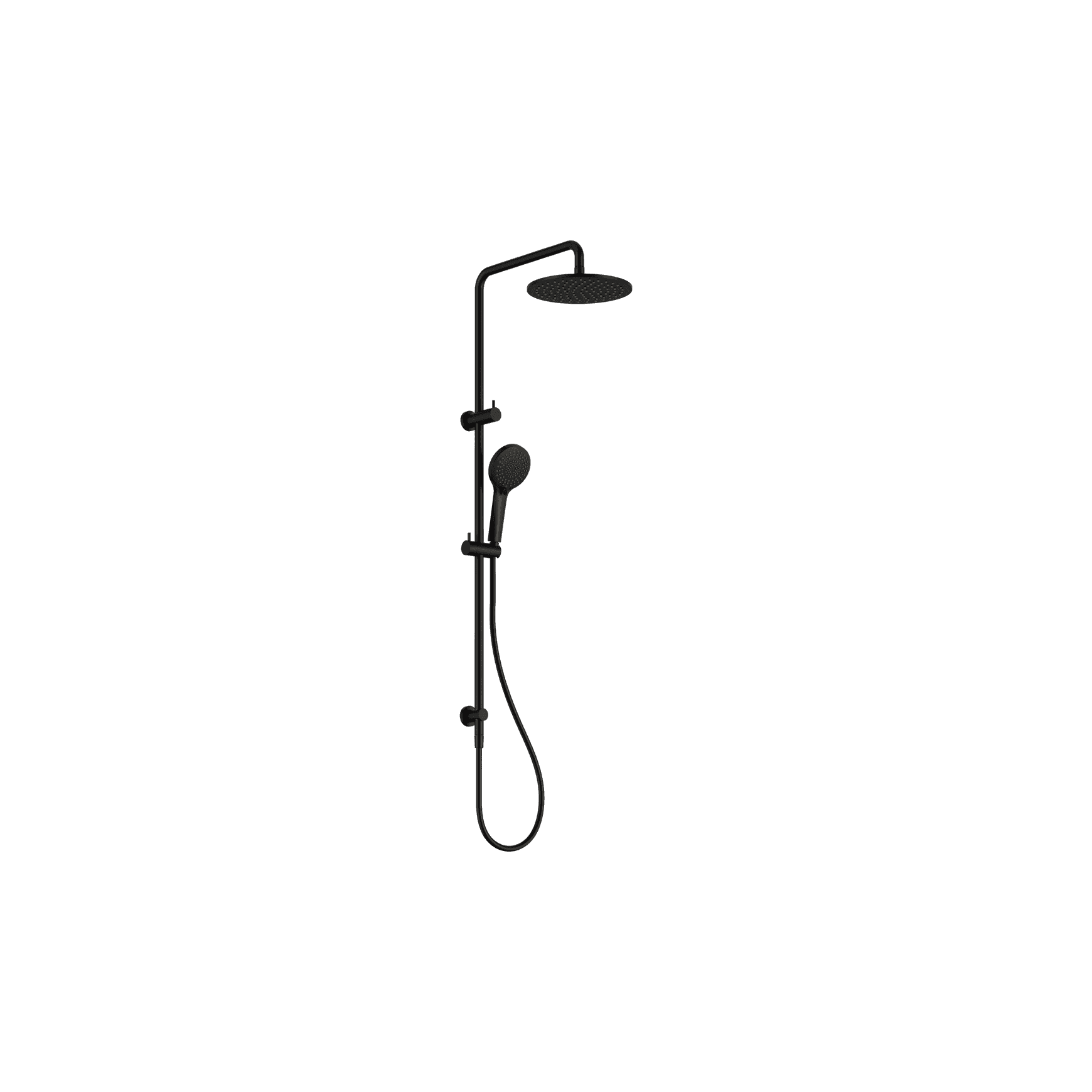 Round Twin Shower Matte Black