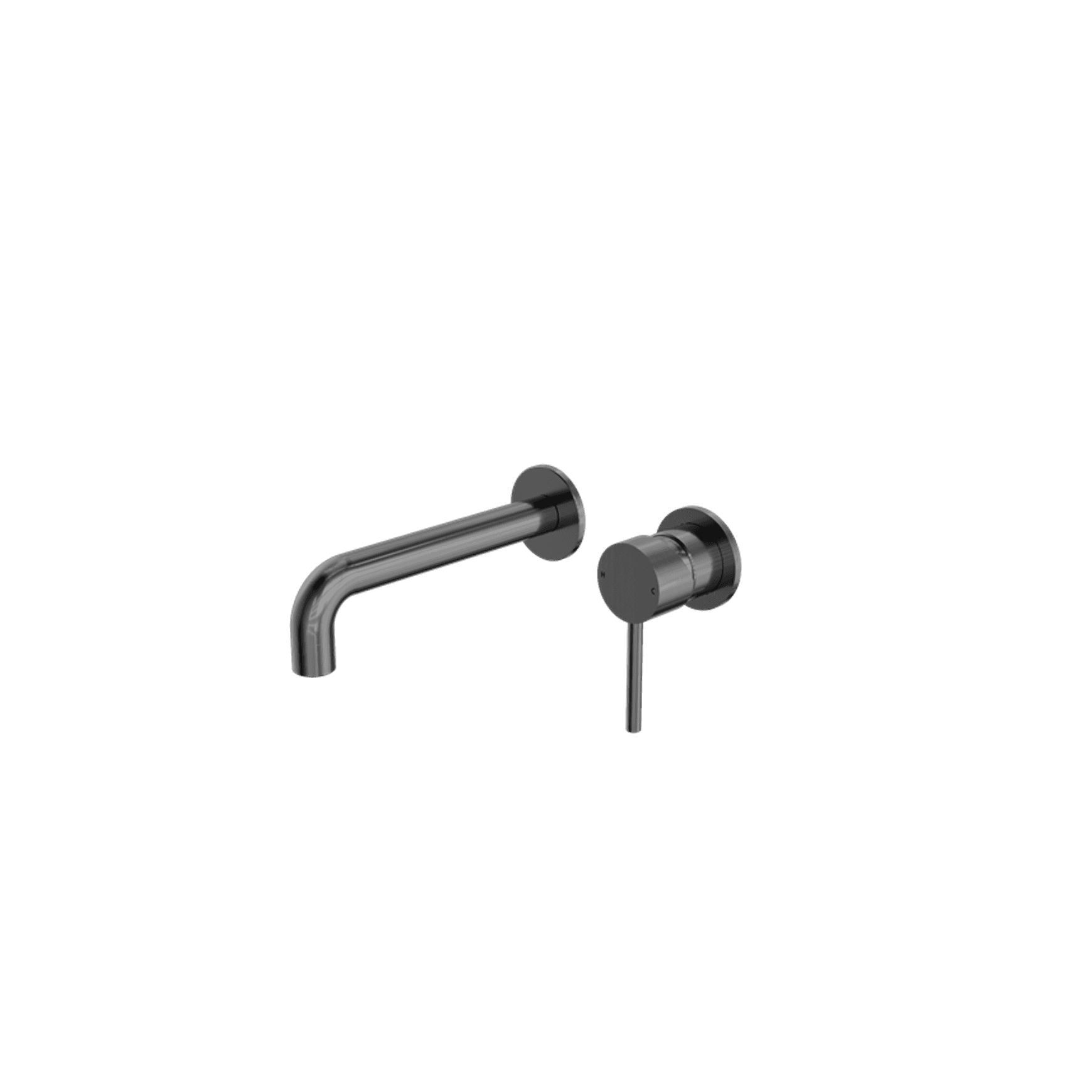 Dolce Wall Basin/Bath Mixer Separate Back Plate Gun Metal