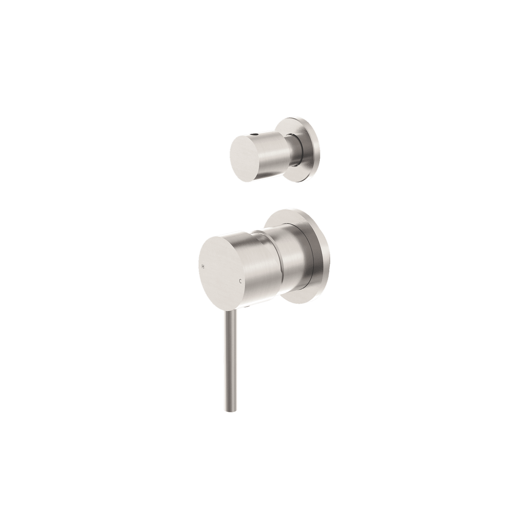 Dolce Shower Mixer With Diverter Separate Back Plate Brushed Nickel