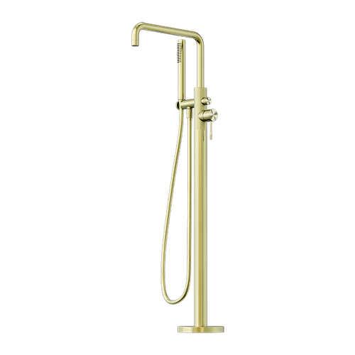 Opal Freestanding Bath Mixer With Hand Shower Brushed Gold
