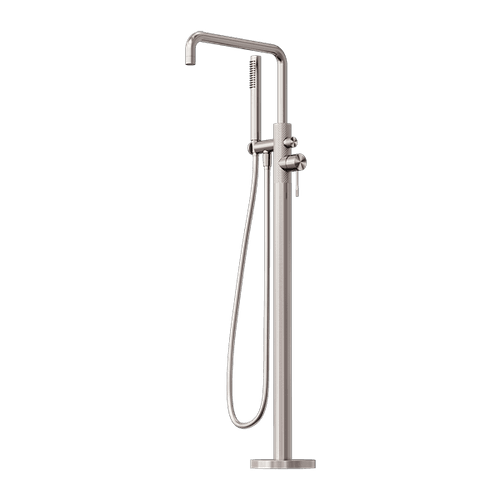 Opal Freestanding Bath Mixer With Hand Shower Brushed Nickel
