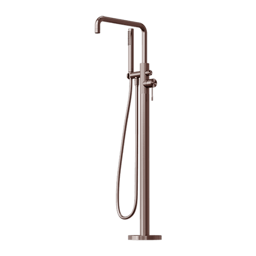 Opal Freestanding Bath Mixer With Hand Shower Brushed Bronze