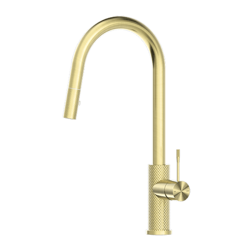 Opal Pull Out Sink Mixer With Vegie Spray Function Brushed Gold
