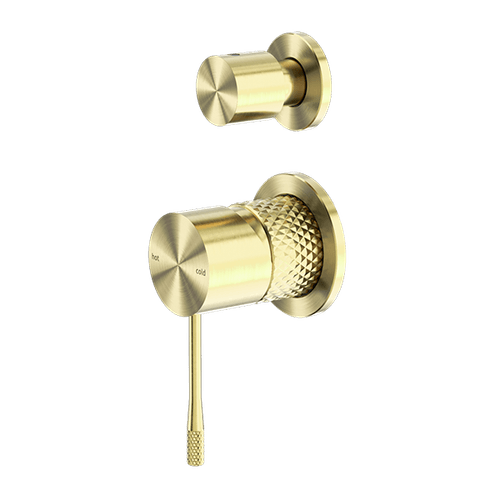 Opal Shower Mixer With Divertor Separate Plate Brushed Gold