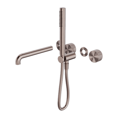 Opal Shower System Separate Plate With Spout 230mm Kit Brushed Bronze