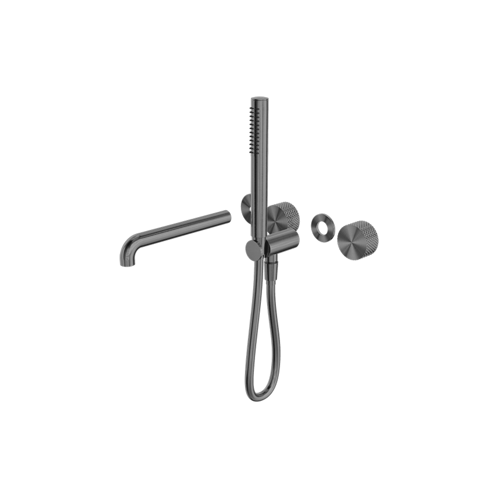 Opal Shower System Separate Plate With Spout 230mm Kit Graphite