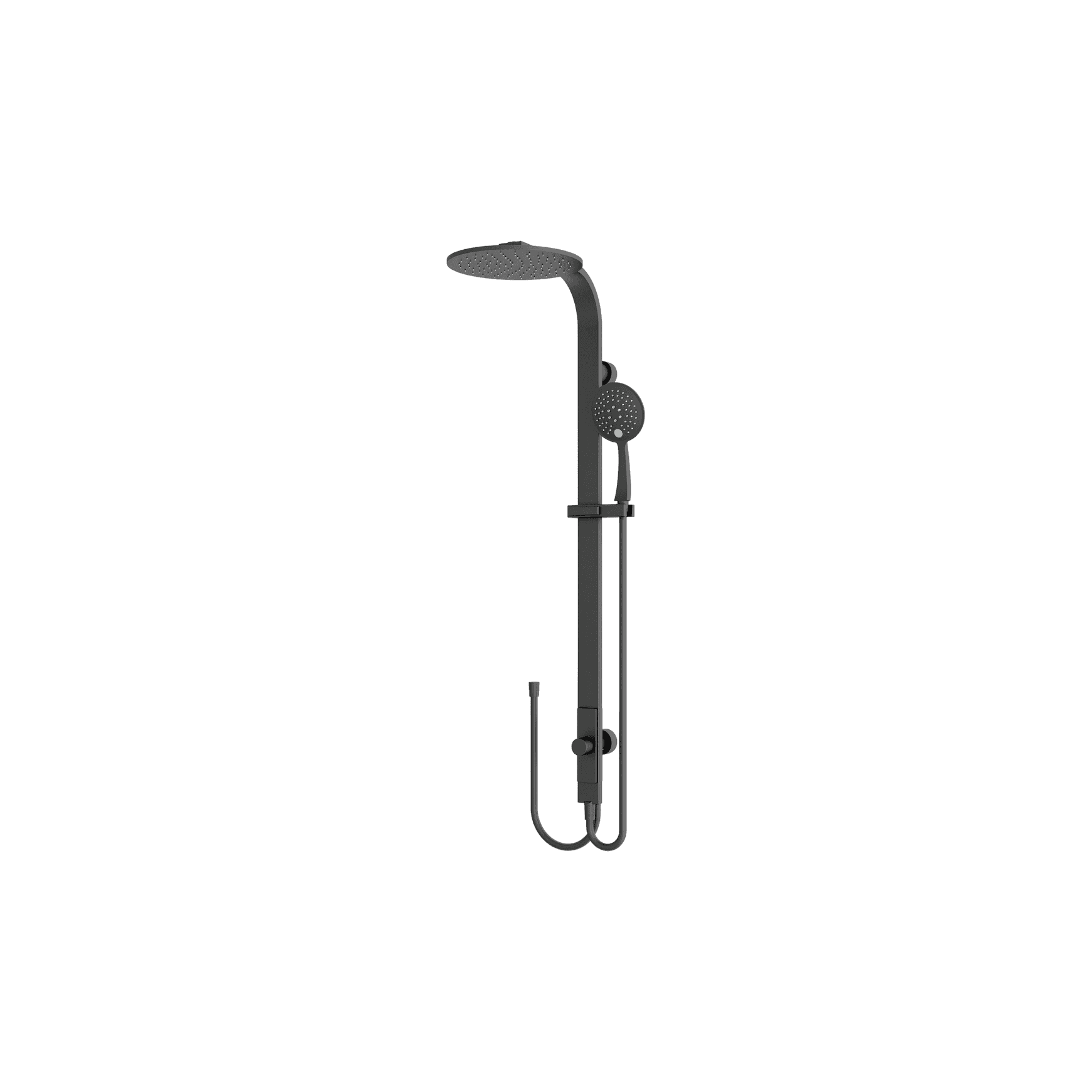 Astra Rain Round Twin Shower Double Hose Matte Black