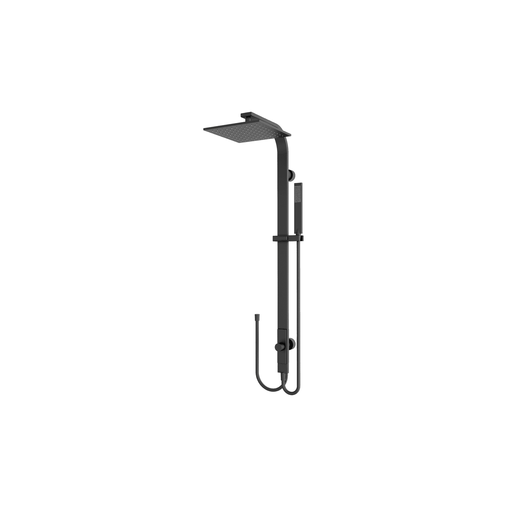 Astra Rain Square Twin Shower Double Hose Matte Black
