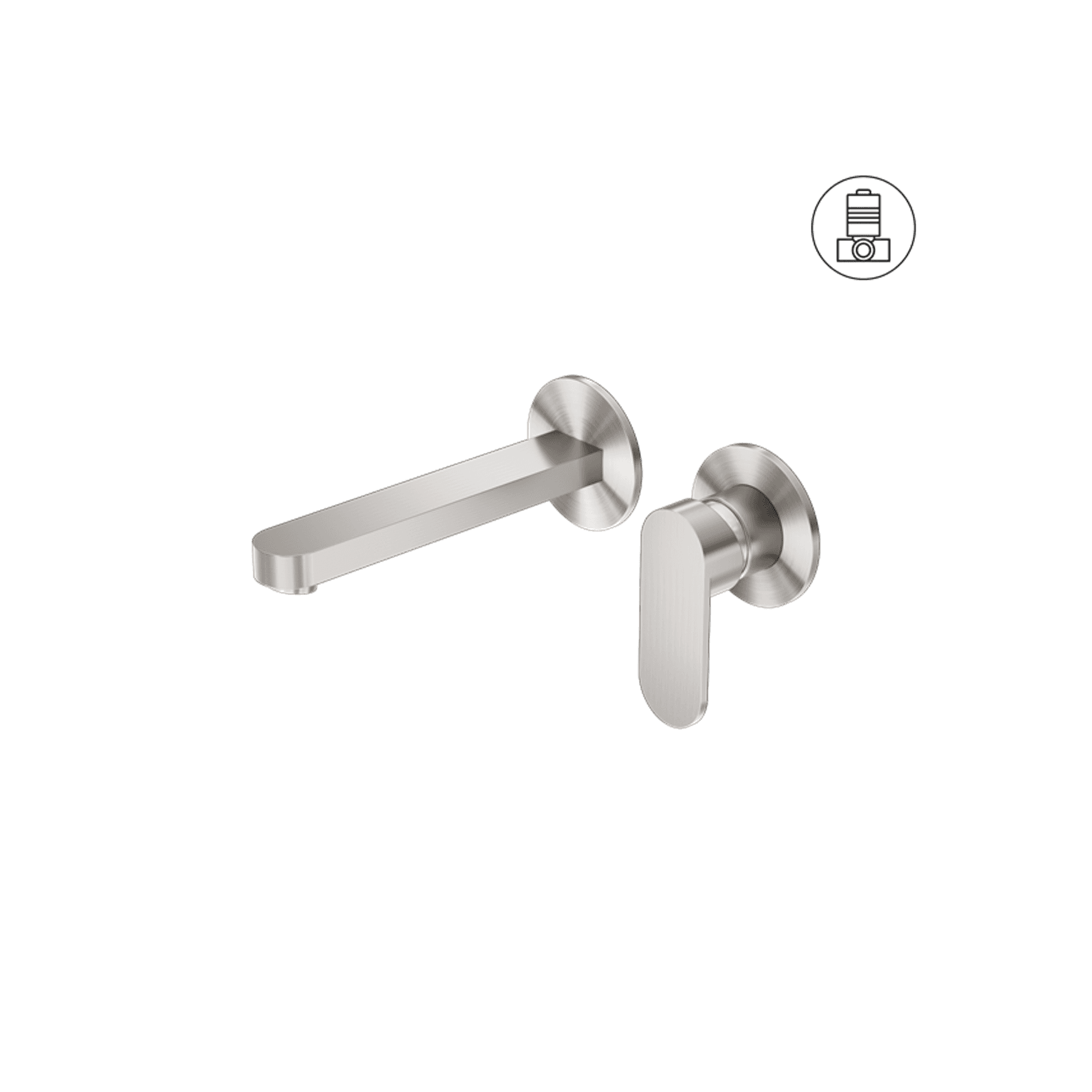 Ecco Wall Basin/Bath Mixer Separate Back Plate Brushed Nickel