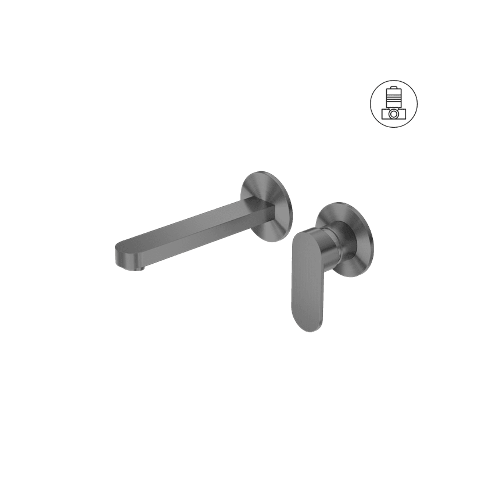 Ecco Wall Basin/Bath Mixer Separate Back Plate Gun Metal