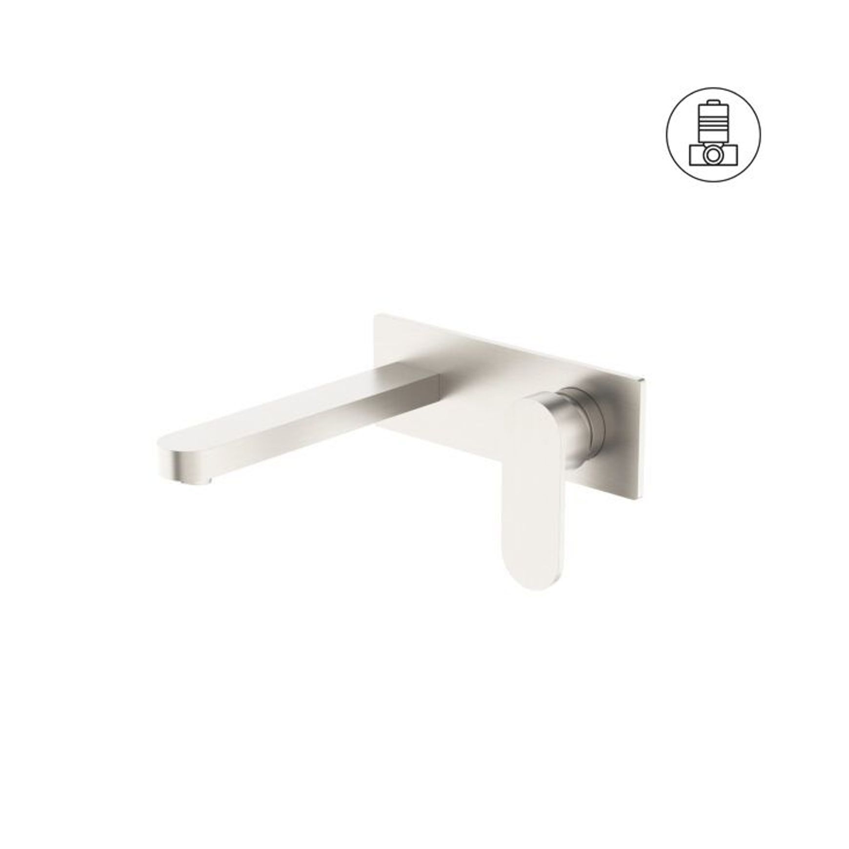Ecco Wall Basin/Bath Mixer Brushed Nickel