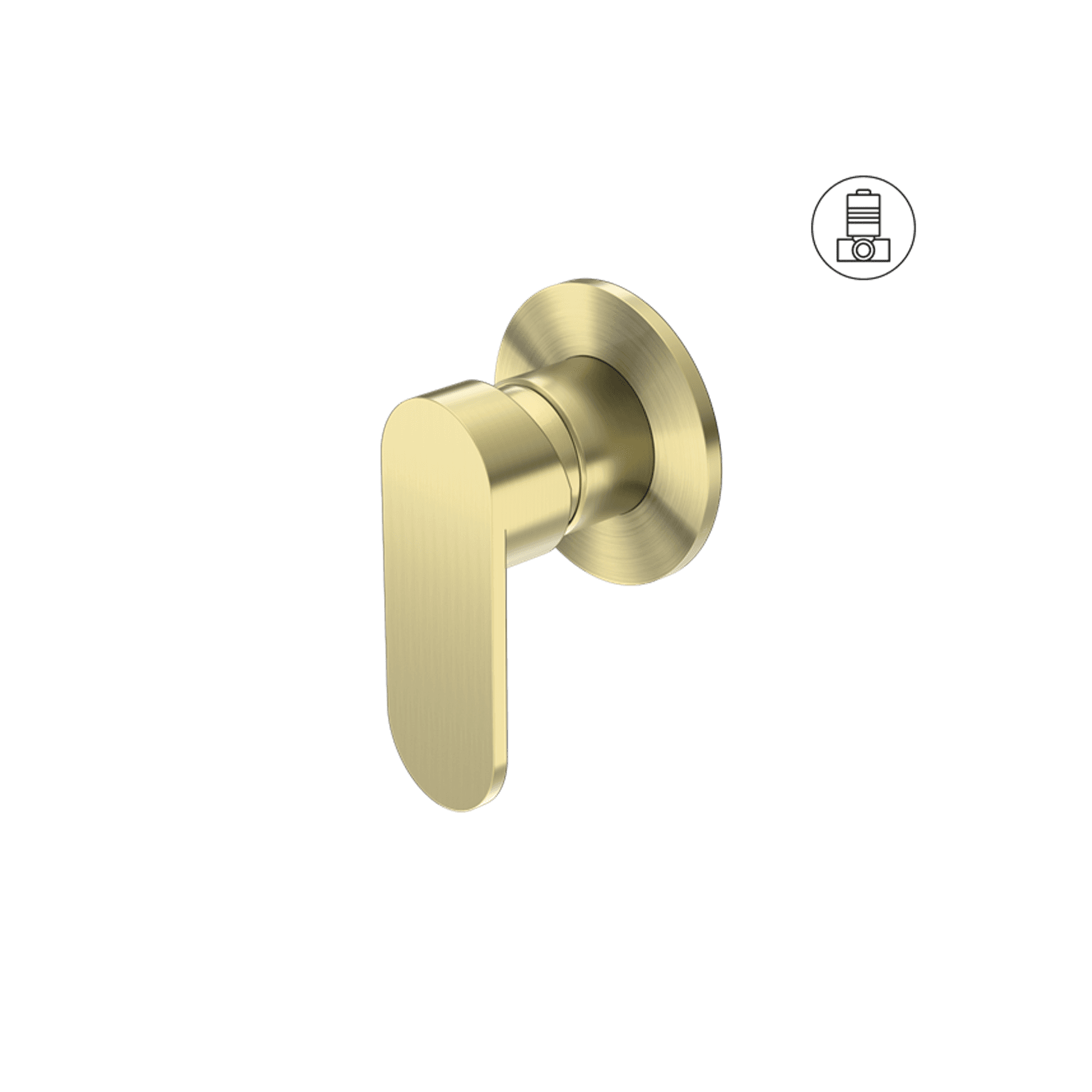 Ecco Shower Mixer 80mm Round Plate Brushed Gold