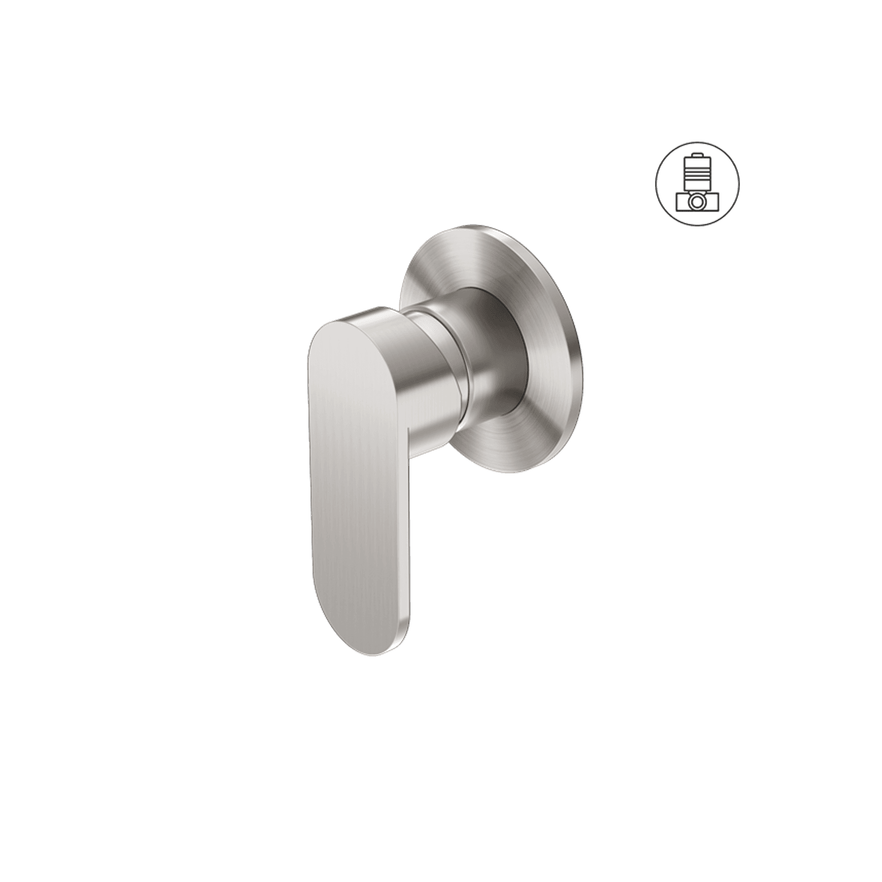 Ecco Shower Mixer 80mm Round Plate Brushed Nickel