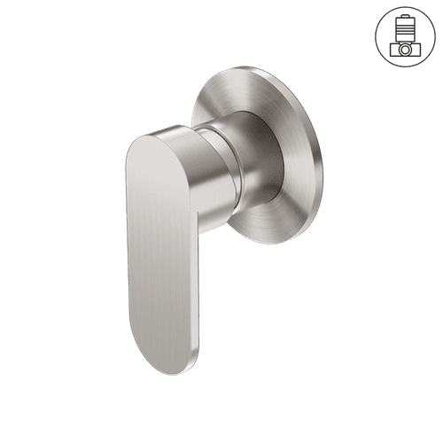 Ecco Shower Mixer 80mm Round Plate Brushed Nickel