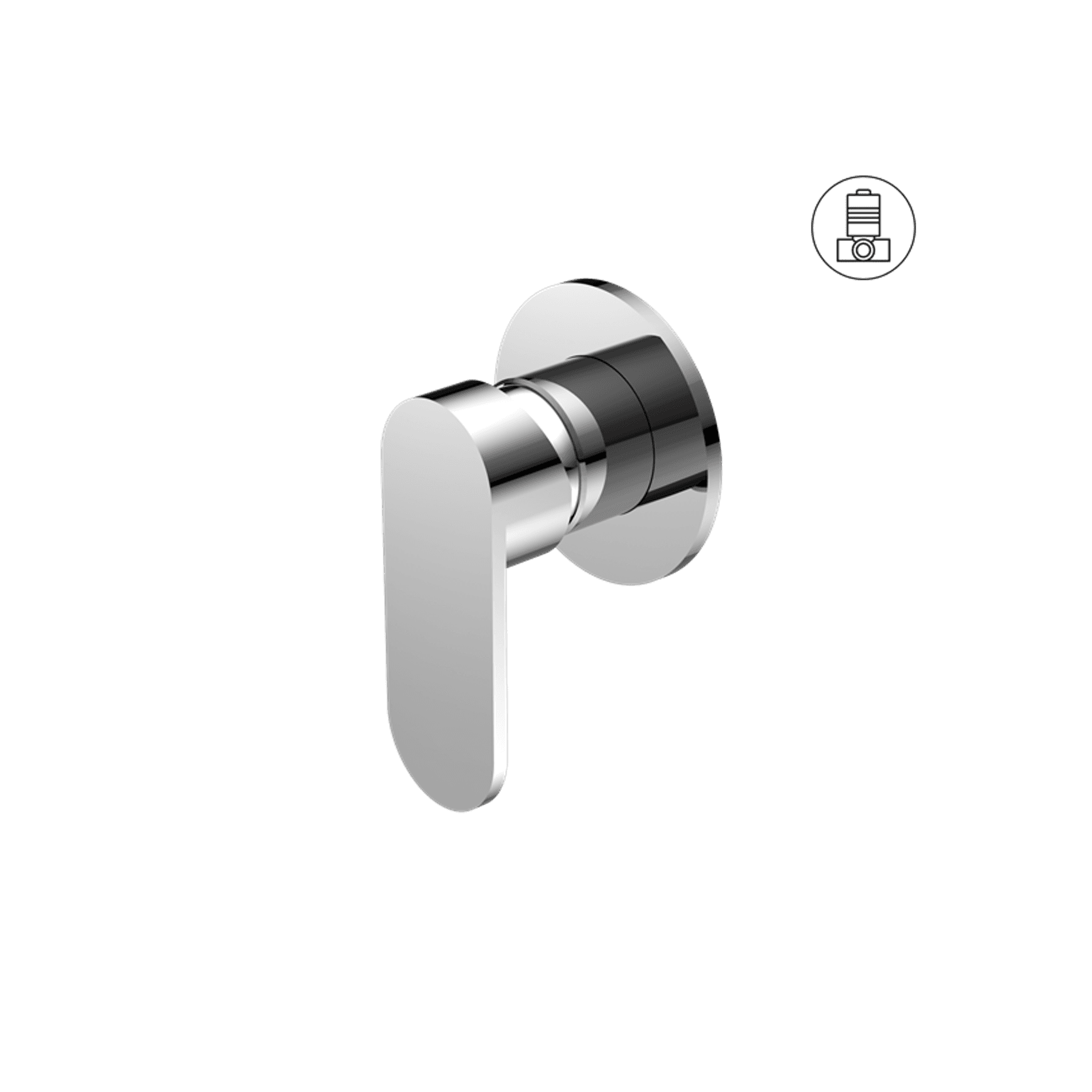 Ecco Shower Mixer 80mm Round Plate Chrome