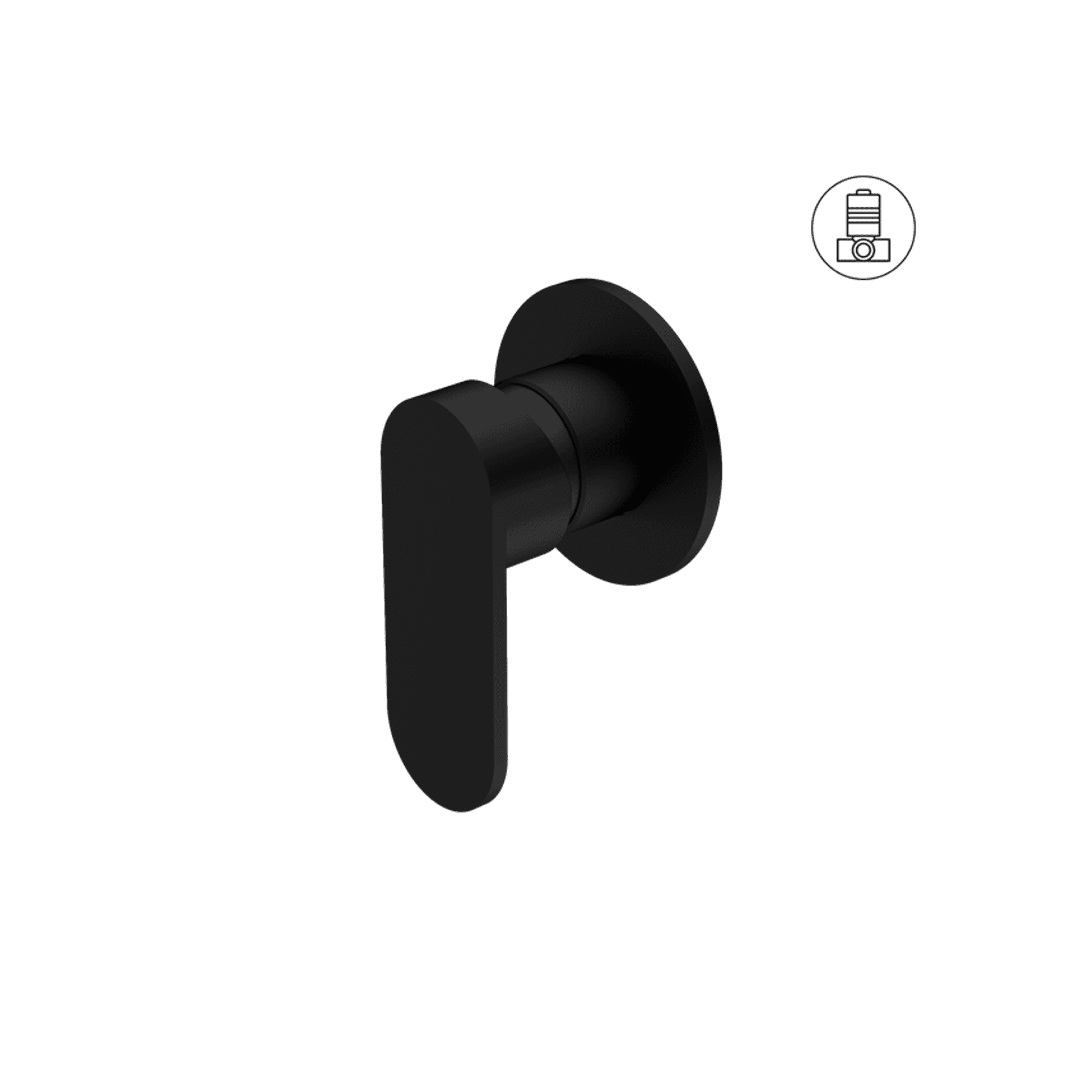 Ecco Shower Mixer 80mm Round Plate Matte Black