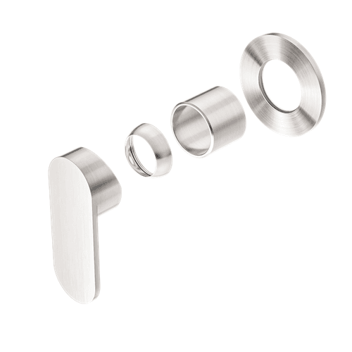 Ecco Shower Mixer 80mm Round Plate Trim Kits Only Brushed Nickel