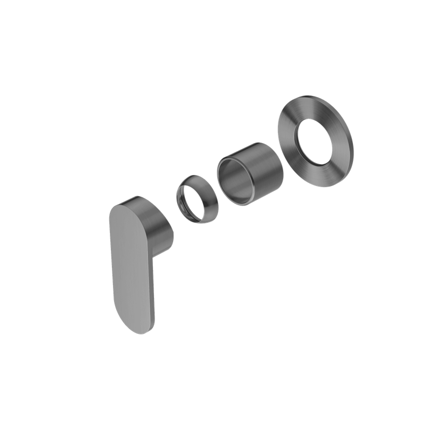 Ecco Shower Mixer 80mm Round Plate Trim Kits Only Gun Metal