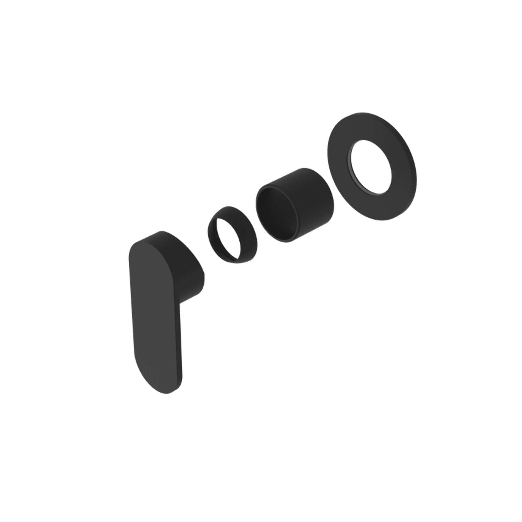 Ecco Shower Mixer 80mm Round Plate Trim Kits Only Matte Black