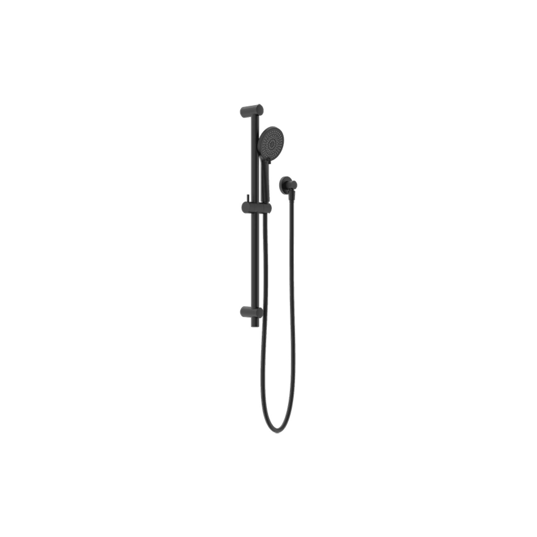 Round Metal Project Rail Shower Matte Black