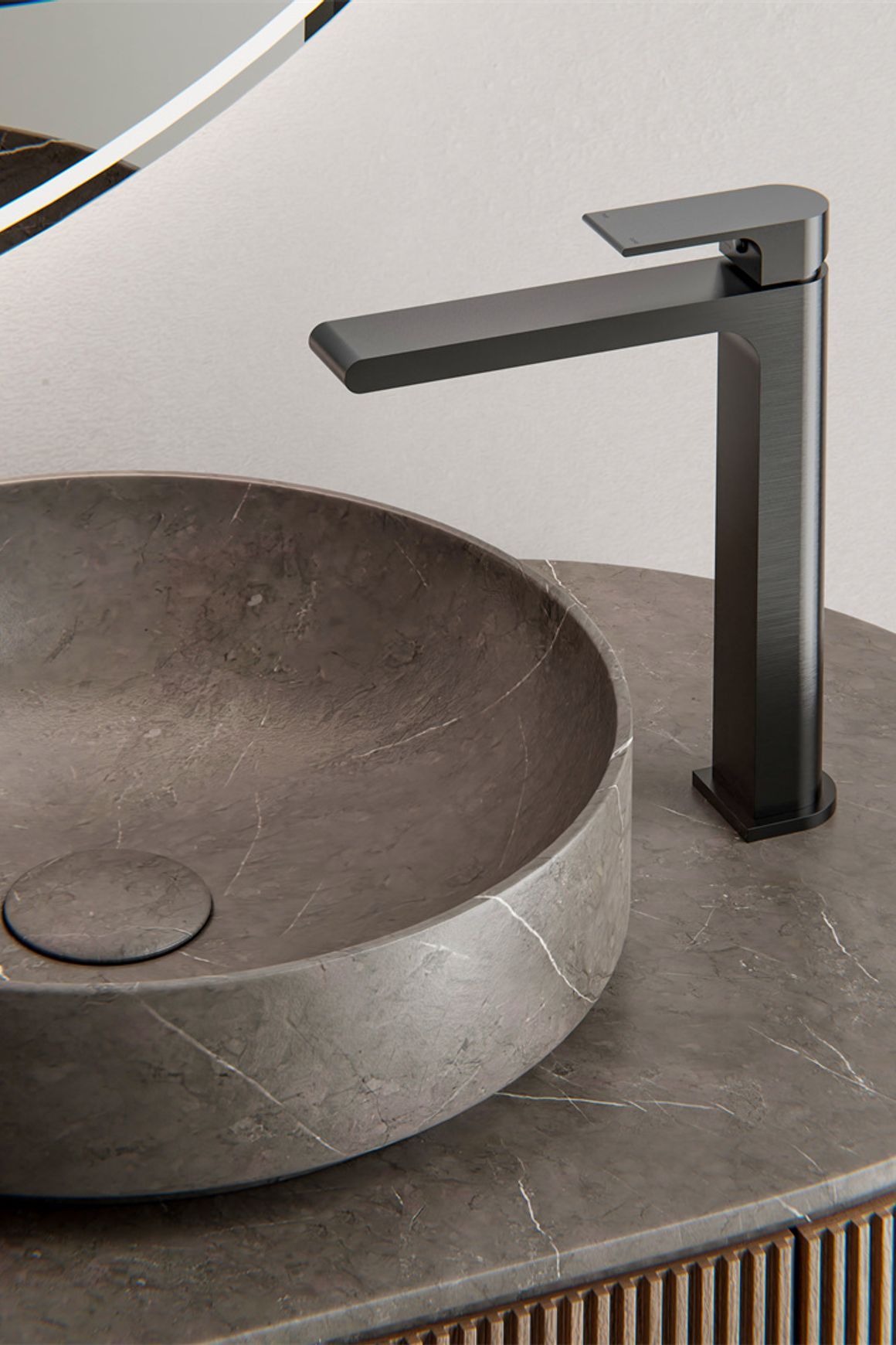Bianca Tall Basin Mixer | Gun Metal
