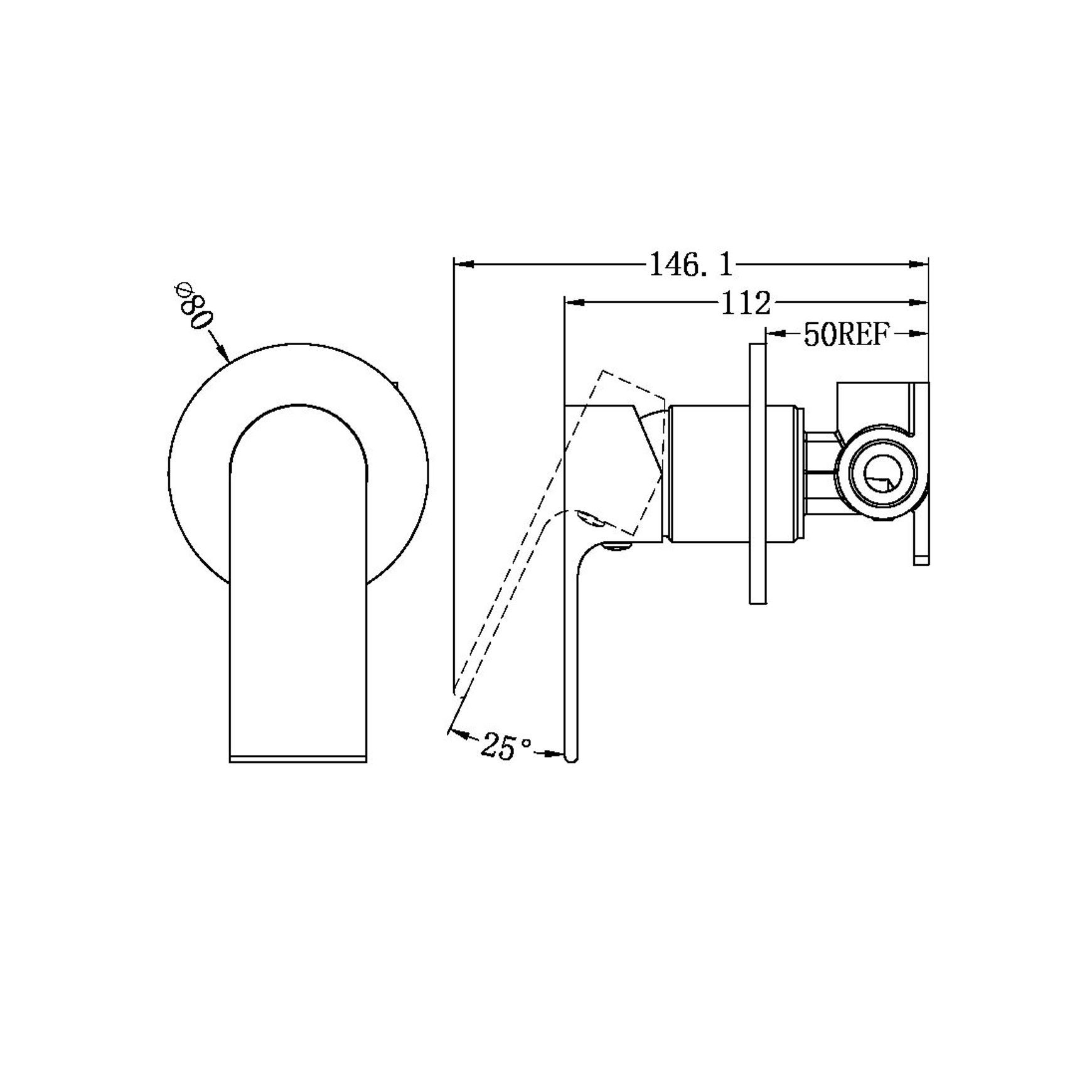Bianca Shower Mixer 80mm Plate | Brushed Gold