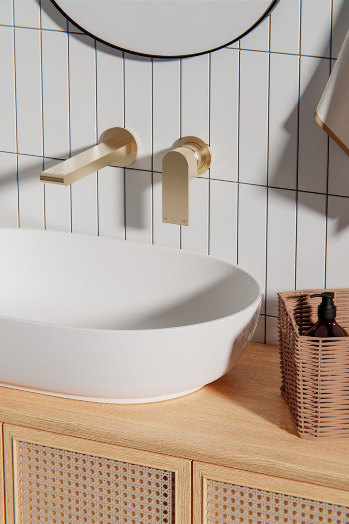 Bianca Basin/Bath Mixer Back Plate 230mm | Brushed Gold