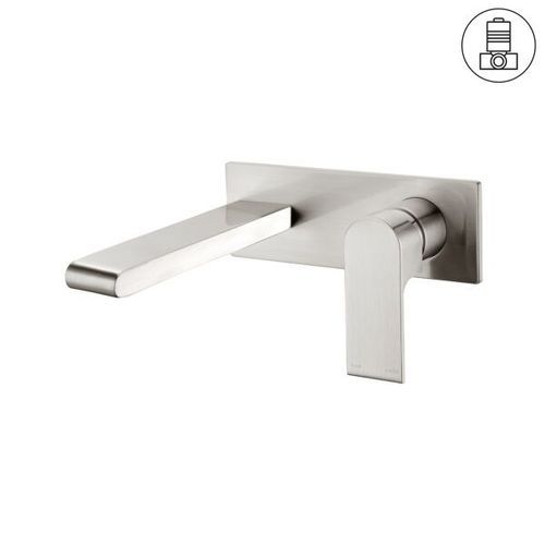 Bianca Wall Basin/Bath Mixer 187mm | Brushed Nickel