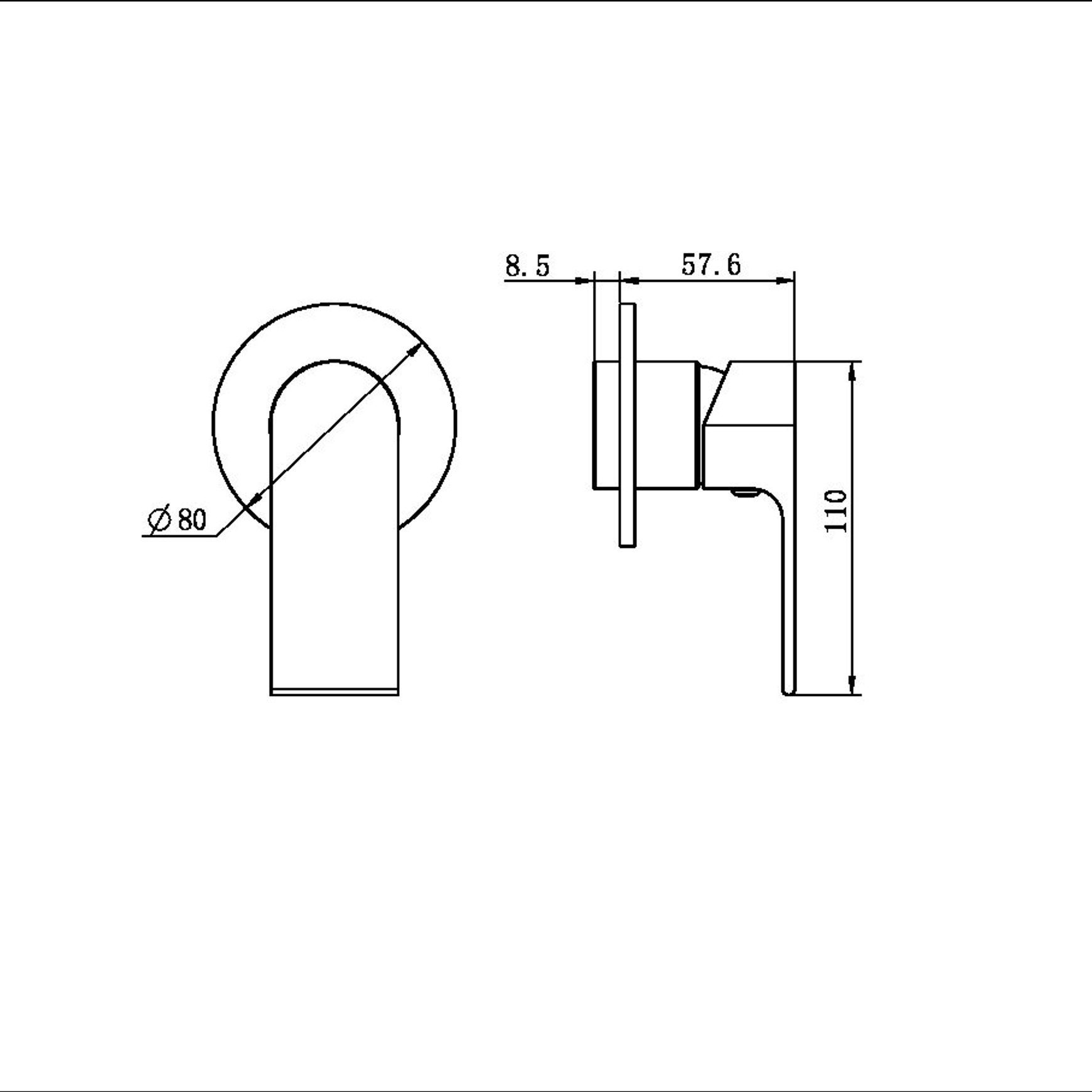 Bianca Shower Mixer 80mm Plate Trim Kits | Gun Metal