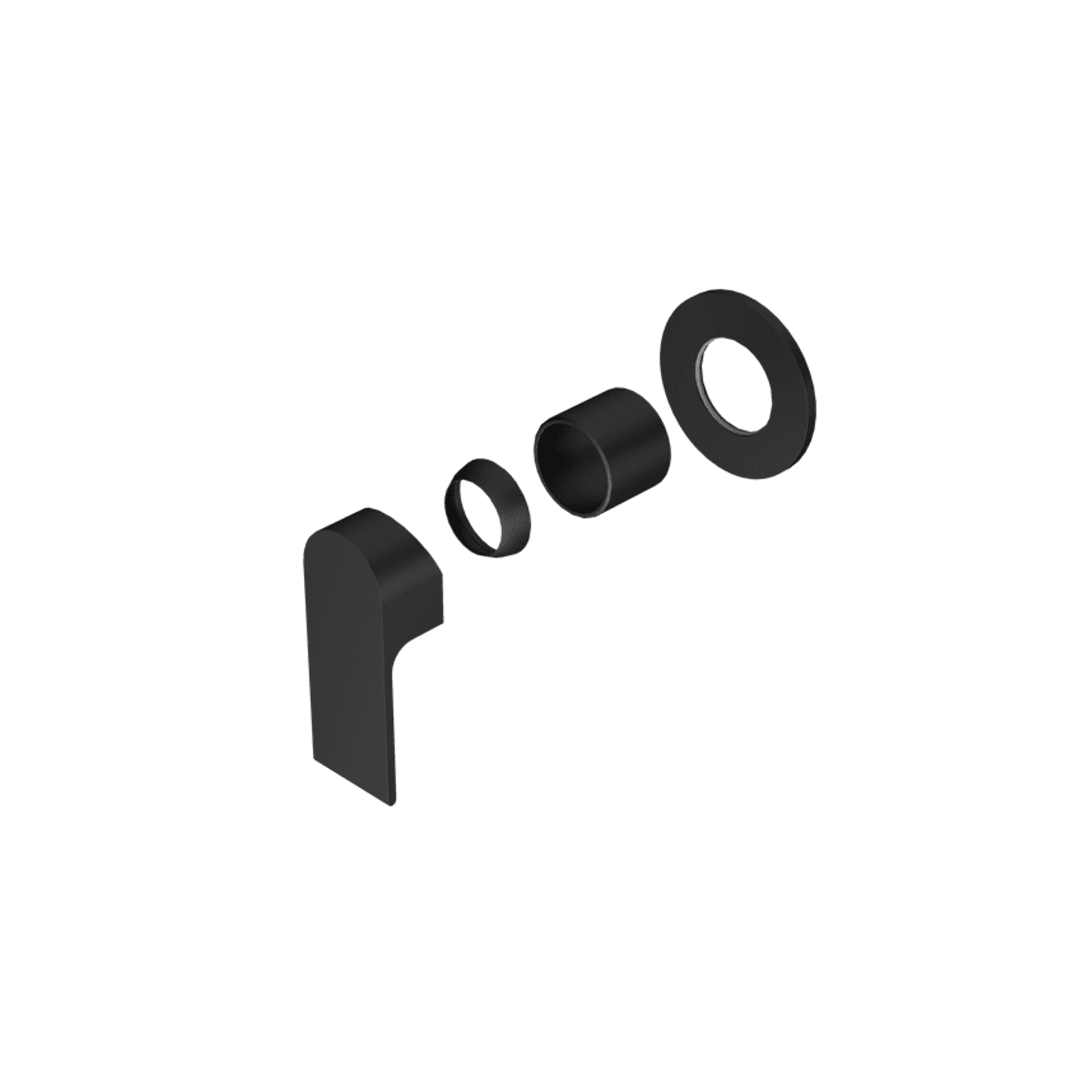 Bianca Shower Mixer 80mm Plate Trim Kits | Matte Black