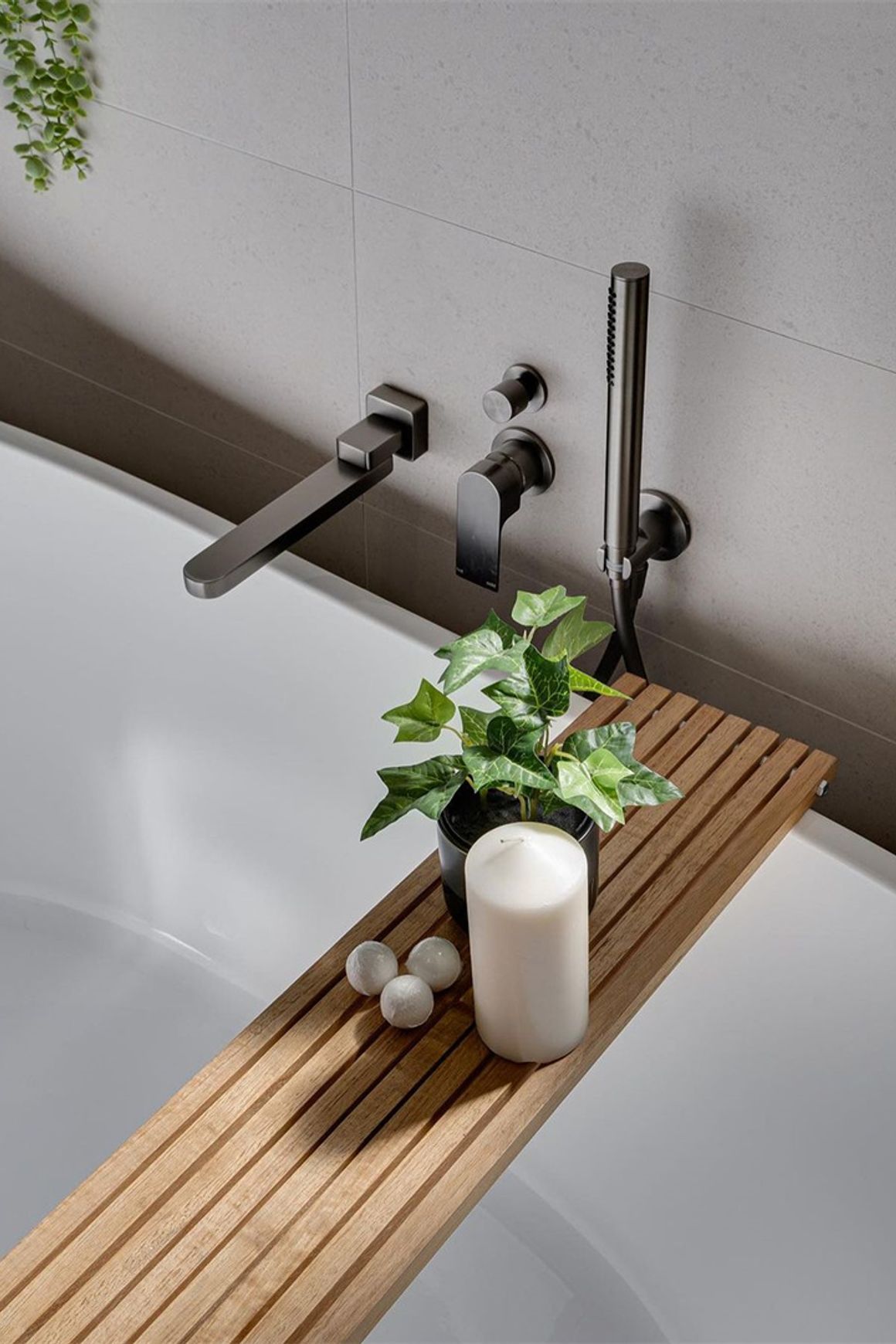 Bianca Shower Mixer & Divertor Back Plate | Gun Metal