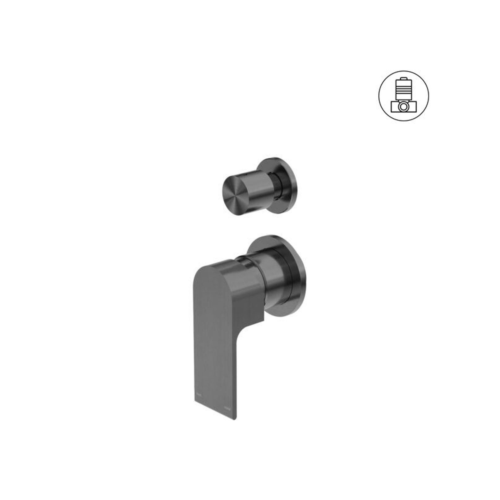 Bianca Shower Mixer & Divertor Back Plate | Gun Metal