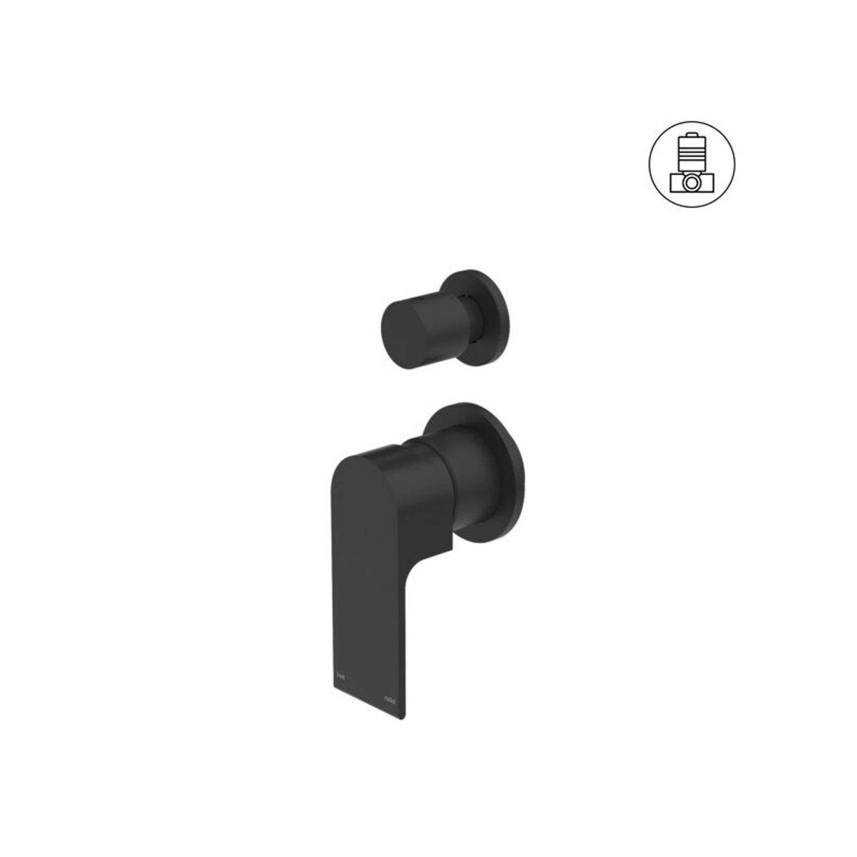 Bianca Shower Mixer & Divertor Back Plate | Matte Black