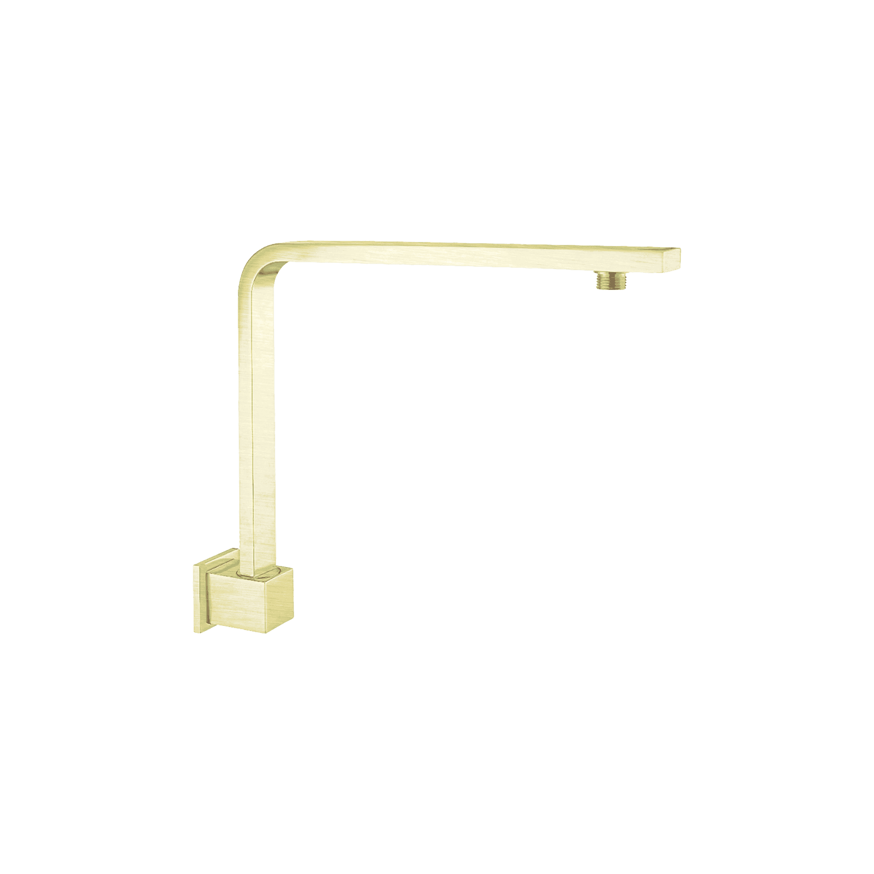 Square Swivel Shower Arm Brushed Gold