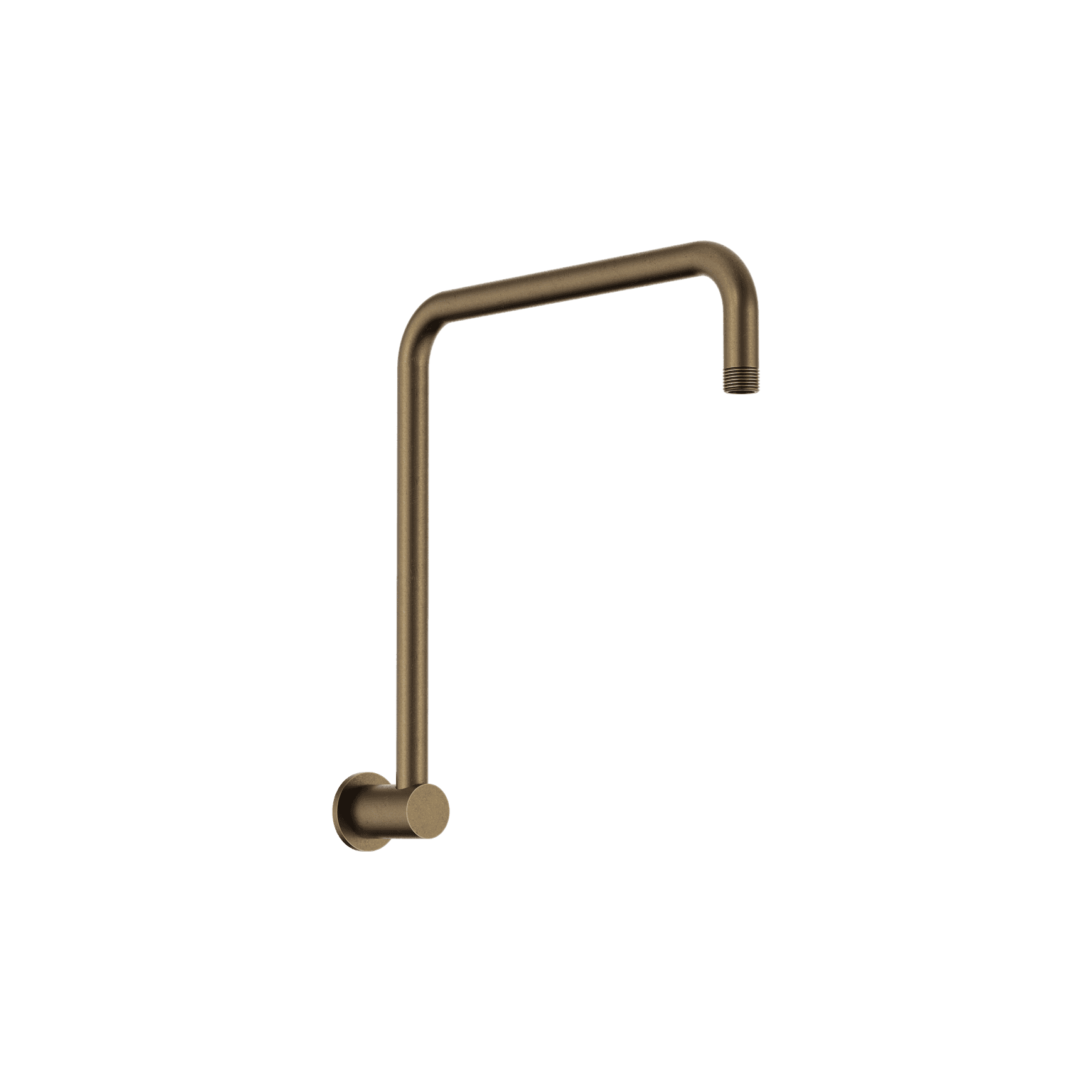 Round Swivel Shower Arm Tumbled Antique Brass