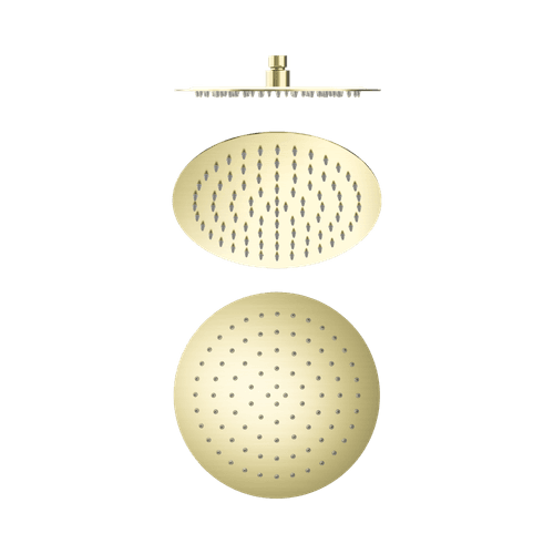 250mm Round Stainless Steel Shower Head 4 Star Rating Brushed Gold