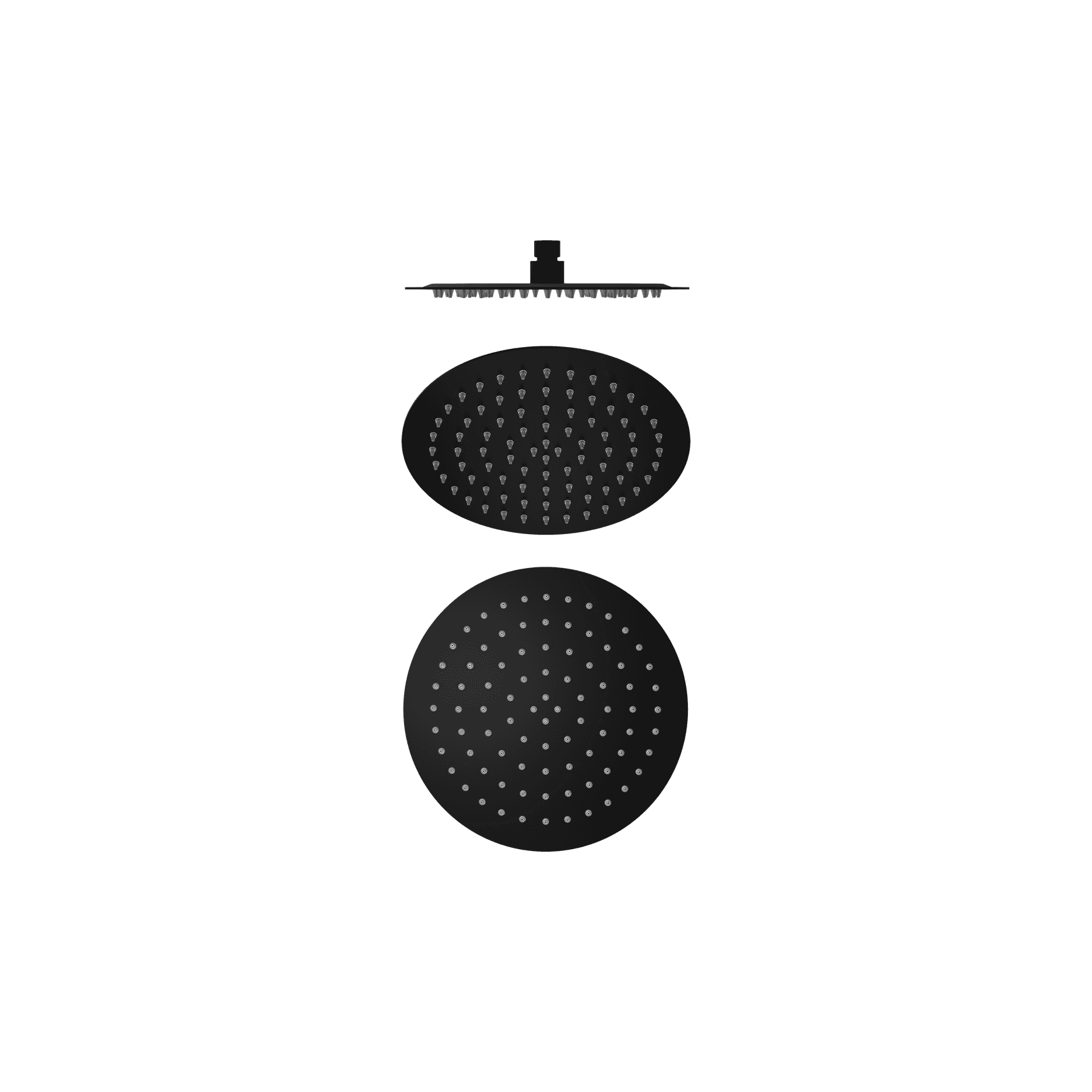 250mm Round Stainless Steel Shower Head 4 Star Rating Matte Black