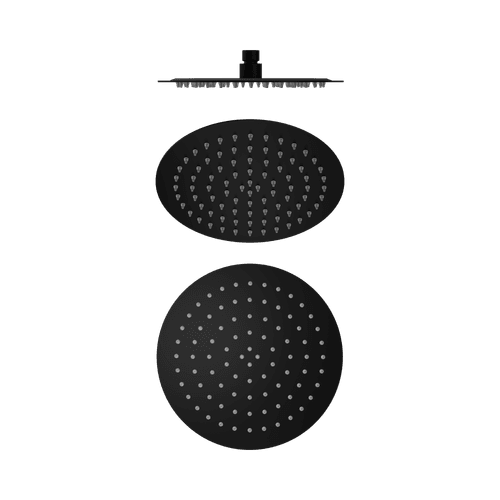 250mm Round Stainless Steel Shower Head 4 Star Rating Matte Black