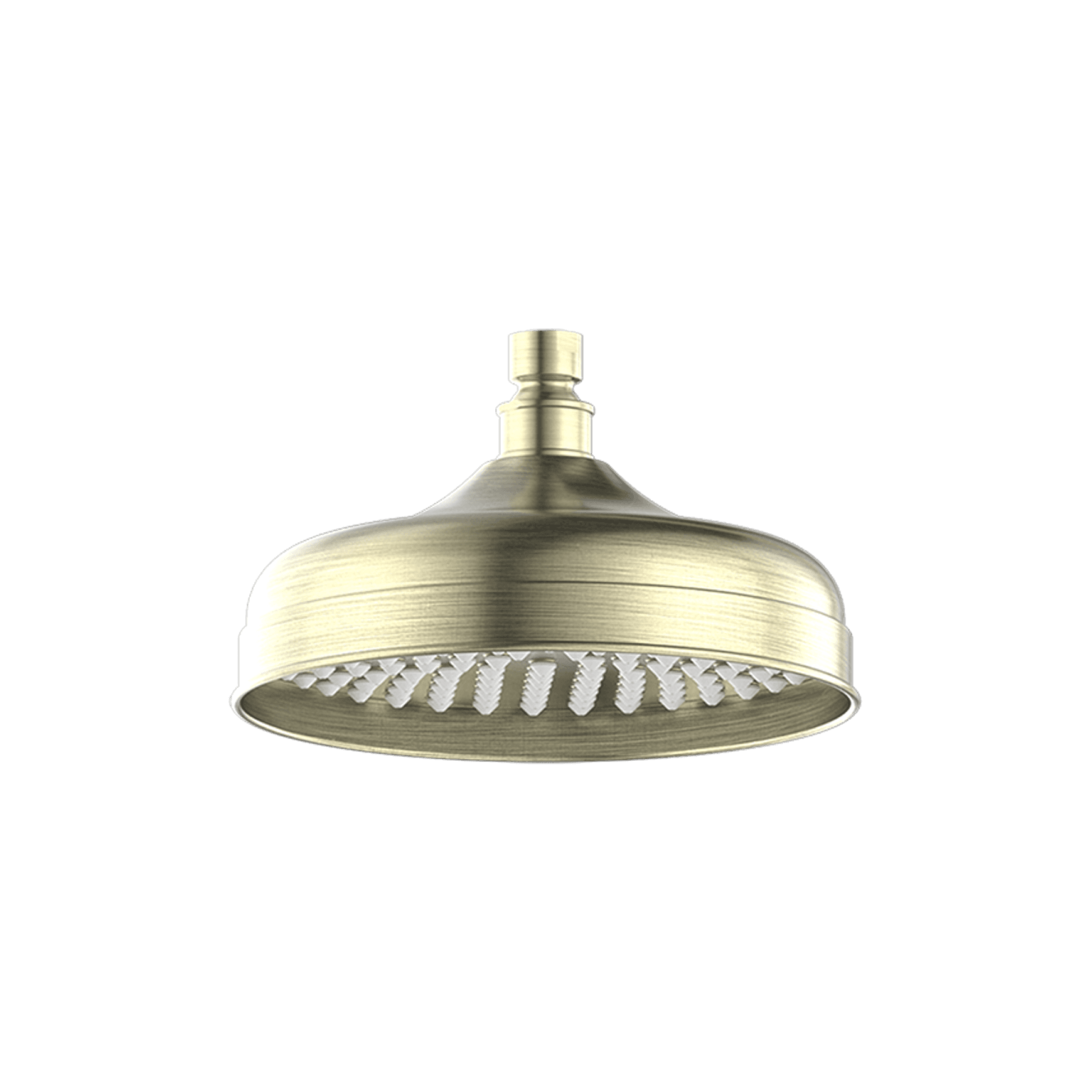York 200mm Shower Head Aged Brass