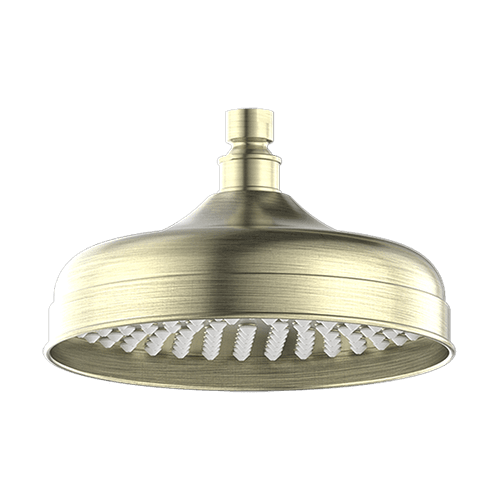 York 200mm Shower Head Aged Brass