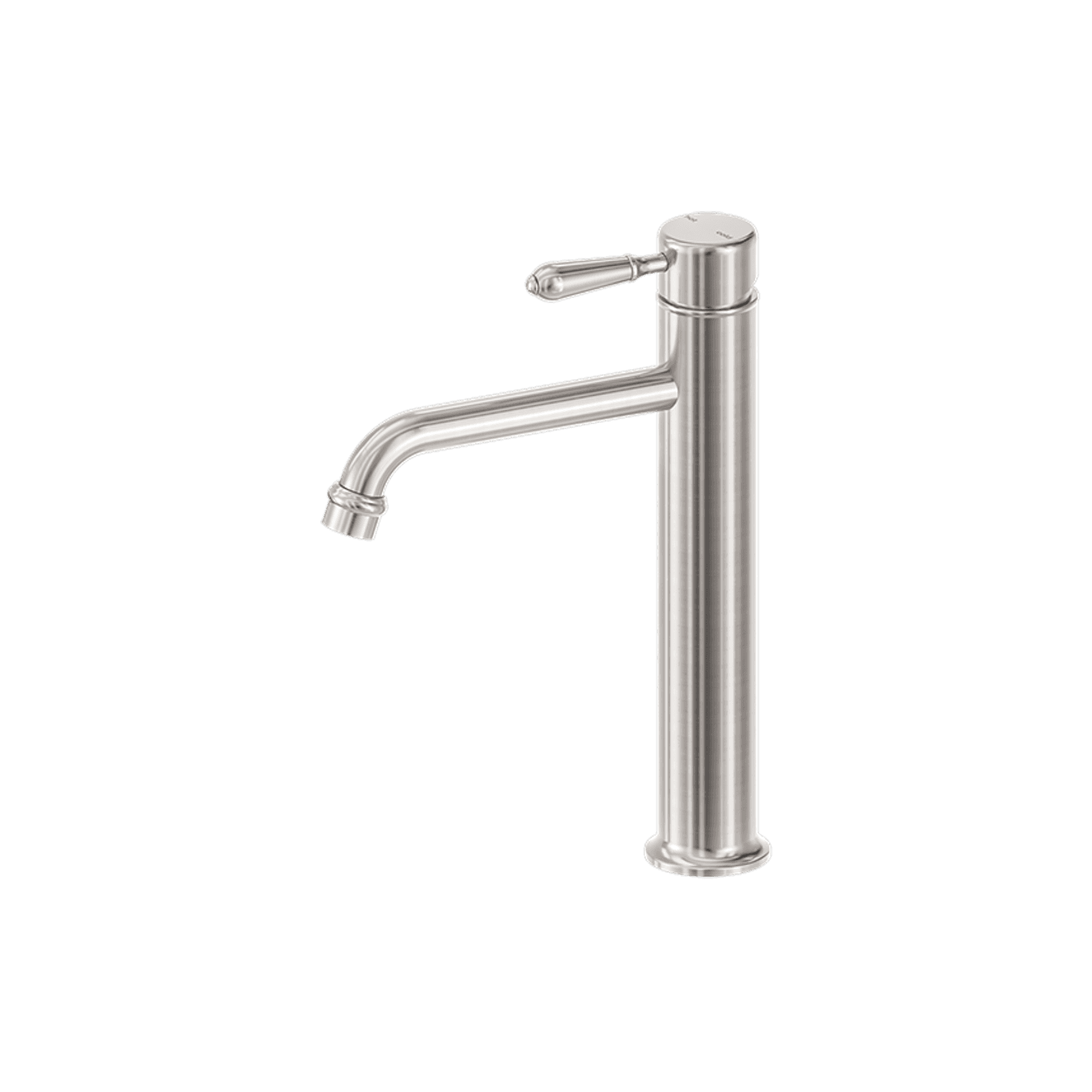 York Straight Tall Basin Mixer With Metal Lever Brushed Nickel