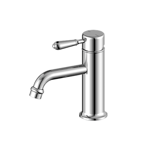 York Straight Basin Mixer With Metal Lever Chrome