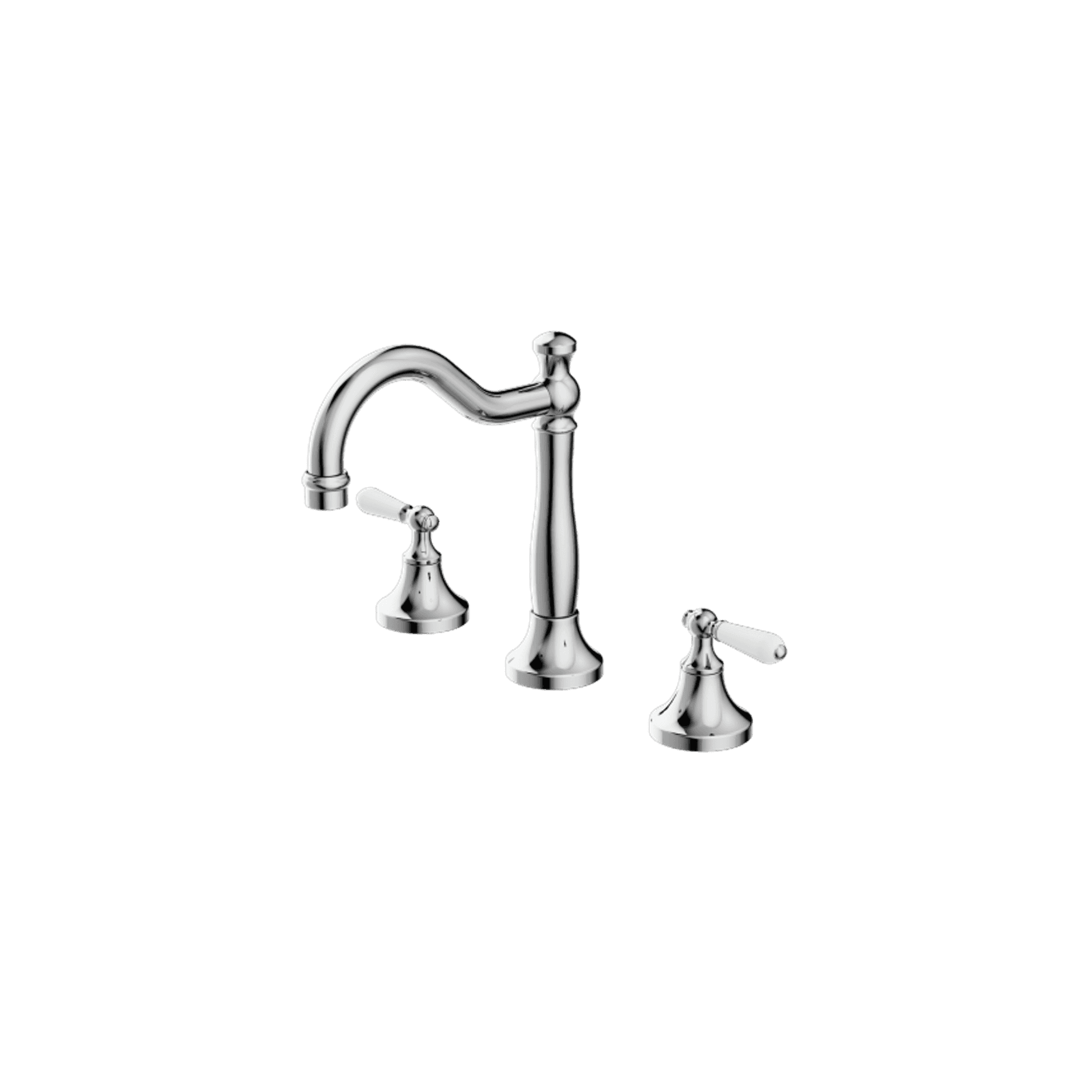 York Basin Set With White Porcelain Lever Chrome